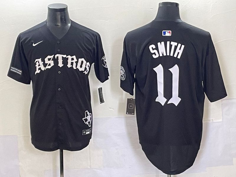 Men 2025 Houston Astros #11 Smith Black Seven generations Joint Name Nike MLB Jersey style 70413->houston astros->MLB Jersey